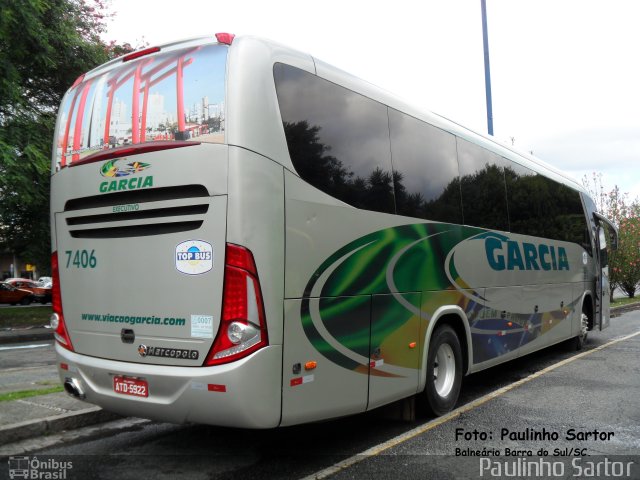 Viação Garcia 7406 na cidade de Curitiba, Paraná, Brasil, por Paulinho Sartor. Número da foto: #5391837.