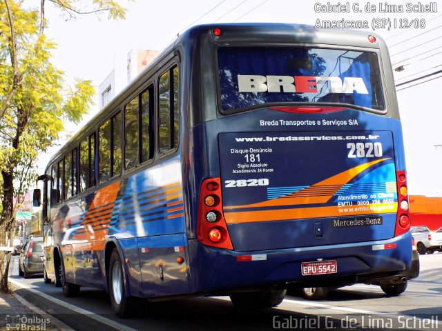 Breda Transportes e Serviços 2820 na cidade de Americana, São Paulo, Brasil, por Gabriel Giacomin de Lima. Número da foto: #5391072.