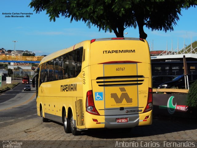 Viação Itapemirim 60767 na cidade de João Monlevade, Minas Gerais, Brasil, por Antonio Carlos Fernandes. ID da foto: 5433719.