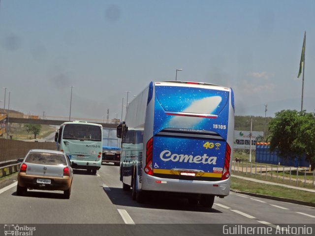 Viação Cometa 15105 na cidade de Resende, Rio de Janeiro, Brasil, por Guilherme Antonio. ID da foto: 5433557.