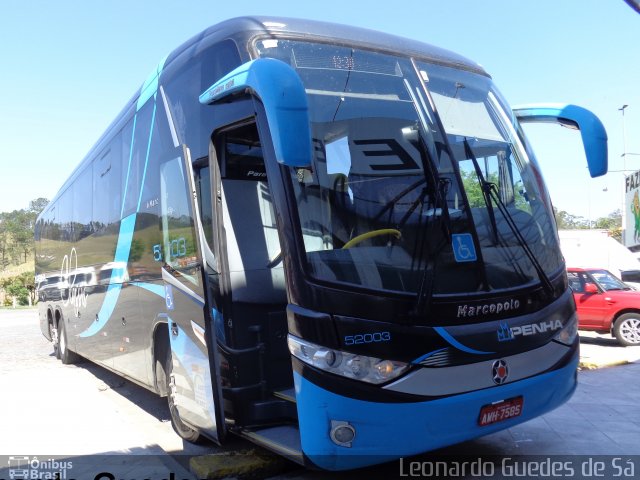 Empresa de Ônibus Nossa Senhora da Penha 52003 na cidade de Guararema, São Paulo, Brasil, por Leonardo Guedes de Sá. ID da foto: 5435367.