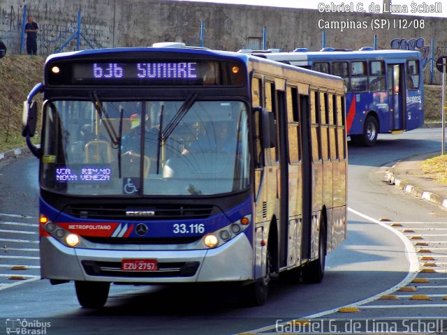 Auto Viação Ouro Verde 33.116 na cidade de Campinas, São Paulo, Brasil, por Gabriel Giacomin de Lima. Número da foto: #5435642.