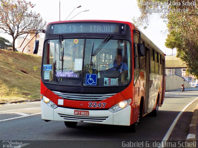 Expresso CampiBus 2247 na cidade de Campinas, São Paulo, Brasil, por Gabriel Giacomin de Lima. ID da foto: 5435635.