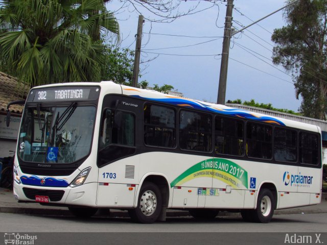 Praiamar Transportes 1703 na cidade de Caraguatatuba, São Paulo, Brasil, por Adam Xavier Rodrigues Lima. Número da foto: #5437190.