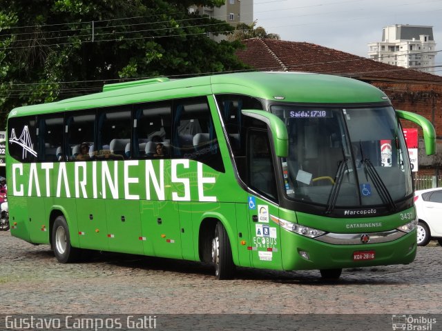 Auto Viação Catarinense 3437 na cidade de Joinville, Santa Catarina, Brasil, por Gustavo Campos Gatti. Número da foto: #5439983.