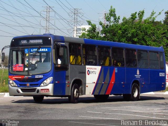 Litorânea Transportes Coletivos 82.553 na cidade de São José dos Campos, São Paulo, Brasil, por Renan  Bomfim Deodato. ID da foto: 5445569.