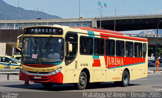 Auto Viação Jurema RJ 120.102 na cidade de Rio de Janeiro, Rio de Janeiro, Brasil, por Cristiano Soares da Silva. ID da foto: 5446758.