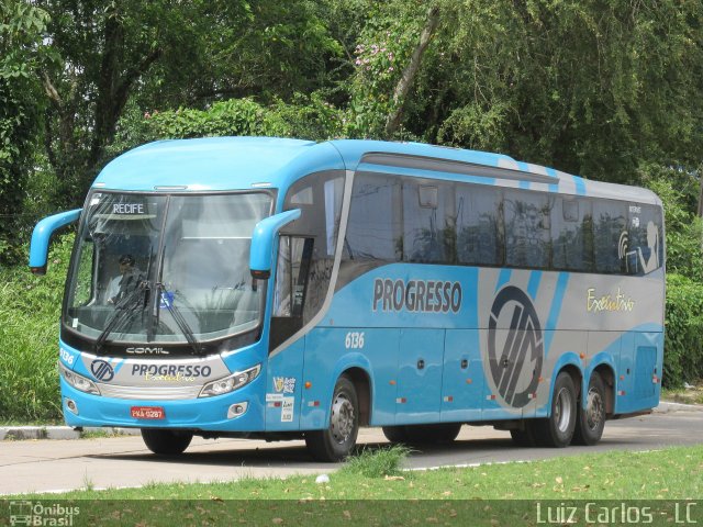 Auto Viação Progresso 6136 na cidade de Recife, Pernambuco, Brasil, por Luiz Carlos de Santana. Número da foto: #5448405.