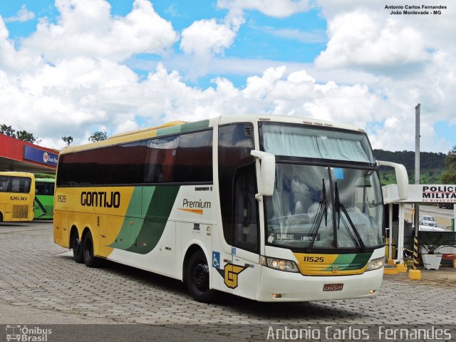 Empresa Gontijo de Transportes 11525 na cidade de João Monlevade, Minas Gerais, Brasil, por Antonio Carlos Fernandes. ID da foto: 5451651.