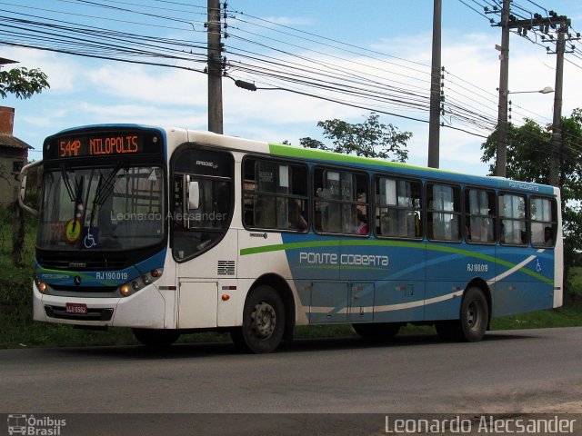 Viação Ponte Coberta RJ 190.019 na cidade de Nova Iguaçu, Rio de Janeiro, Brasil, por Leonardo Alecsander. Número da foto: #5454955.