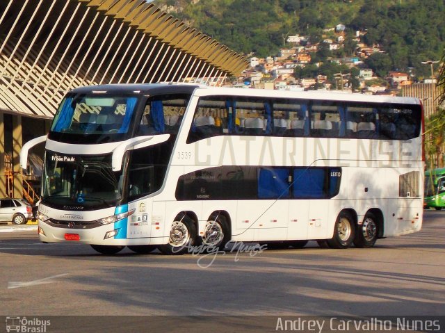 Auto Viação Catarinense 3539 na cidade de Florianópolis, Santa Catarina, Brasil, por Andrey Carvalho Nunes. ID da foto: 5457060.