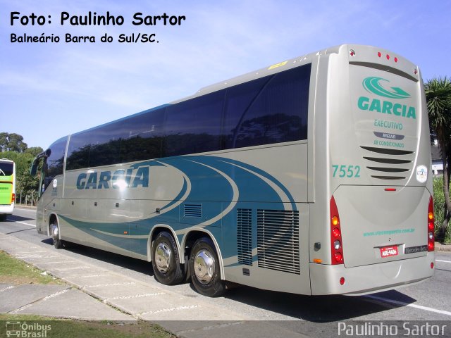 Viação Garcia 7552 na cidade de Curitiba, Paraná, Brasil, por Paulinho Sartor. ID da foto: 5393025.