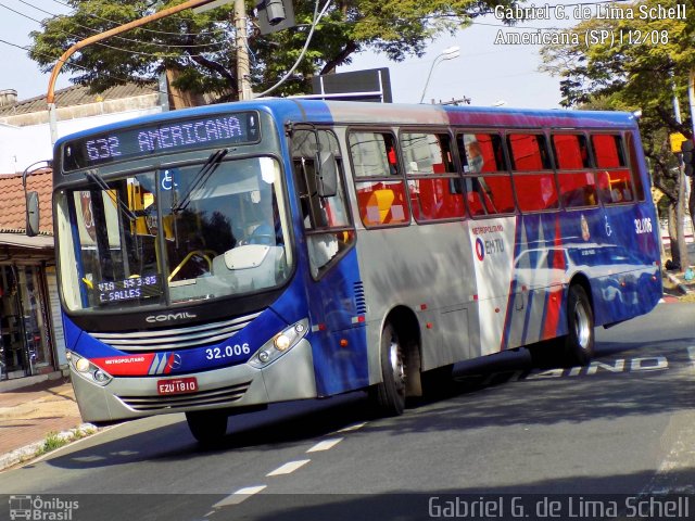 Auto Viação Ouro Verde 32.006 na cidade de Americana, São Paulo, Brasil, por Gabriel Giacomin de Lima. ID da foto: 5397759.