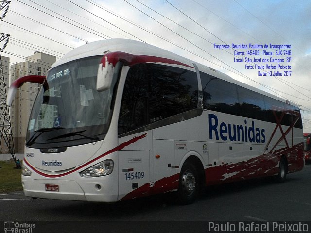 Empresa Reunidas Paulista de Transportes 145409 na cidade de São José dos Campos, São Paulo, Brasil, por Paulo Rafael Peixoto. ID da foto: 5397739.