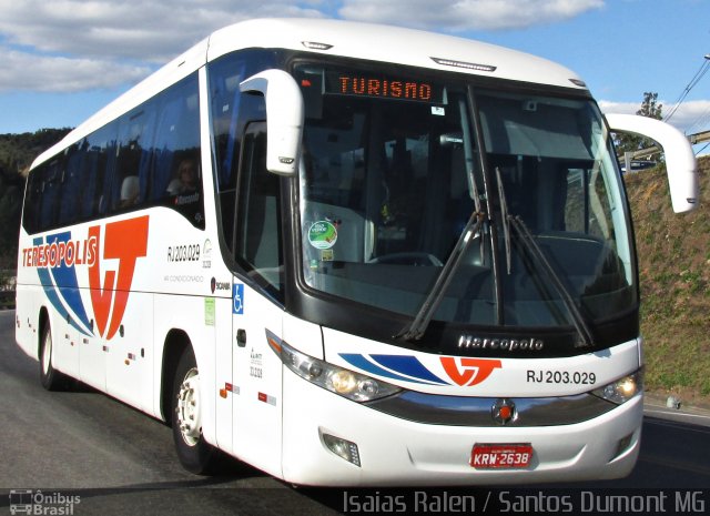 Viação Teresópolis RJ 203.029 na cidade de Santos Dumont, Minas Gerais, Brasil, por Isaias Ralen. Número da foto: #5397953.