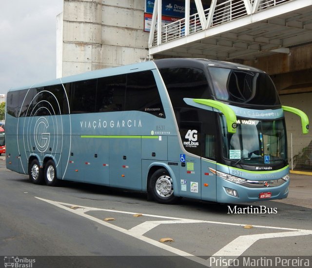 Viação Garcia 8531 na cidade de Campinas, São Paulo, Brasil, por Prisco Martin Pereira. ID da foto: 5399848.