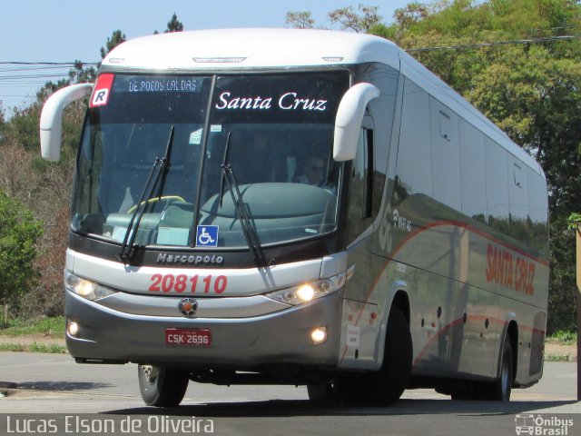 Viação Santa Cruz 208110 na cidade de Alfenas, Minas Gerais, Brasil, por Lucas Elson de Oliveira. ID da foto: 5400076.