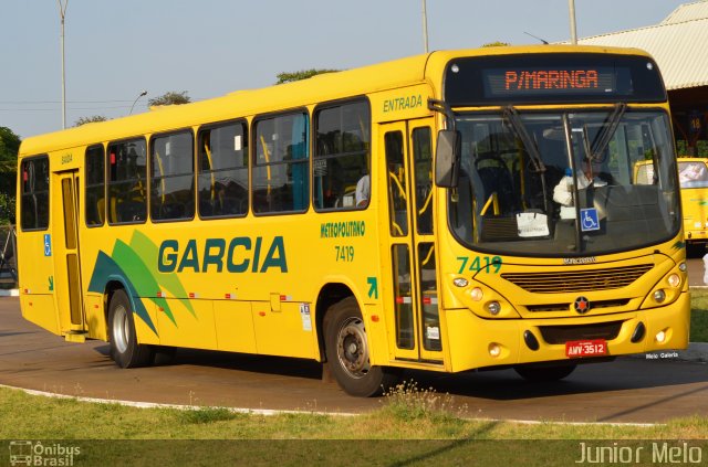 Viação Garcia 7419 na cidade de Maringá, Paraná, Brasil, por José Melo. ID da foto: 5401858.