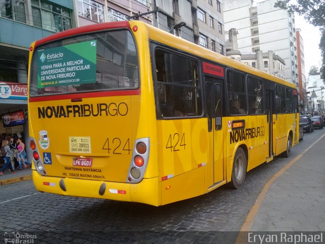FAOL - Friburgo Auto Ônibus 424 na cidade de Nova Friburgo, Rio de Janeiro, Brasil, por Eryan Raphael. Número da foto: #5401095.