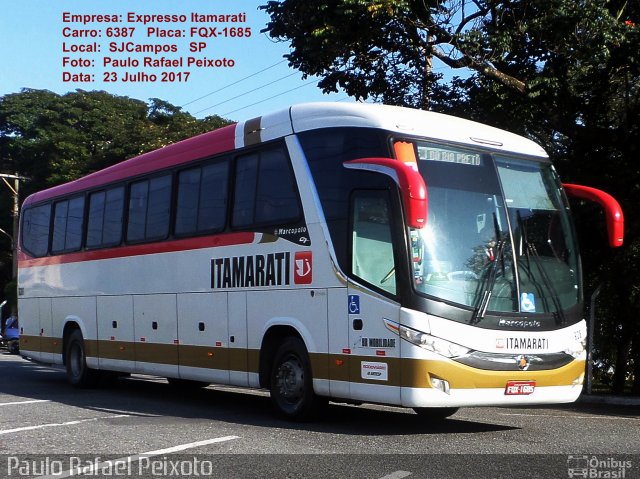 Expresso Itamarati 6387 na cidade de São José dos Campos, São Paulo, Brasil, por Paulo Rafael Peixoto. Número da foto: #5400939.