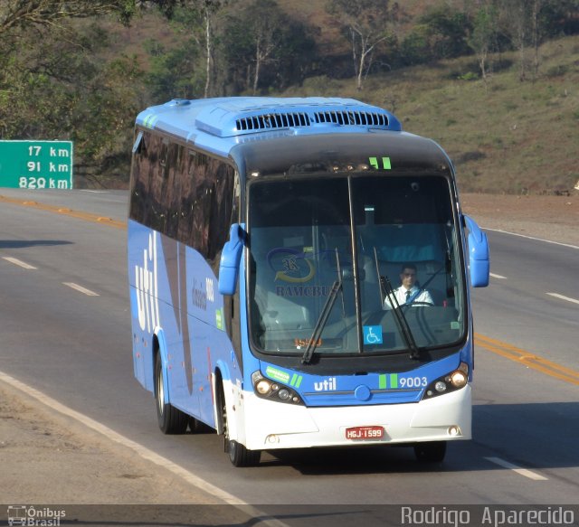 UTIL - União Transporte Interestadual de Luxo 9003 na cidade de Conselheiro Lafaiete, Minas Gerais, Brasil, por Rodrigo  Aparecido. Número da foto: #5404866.