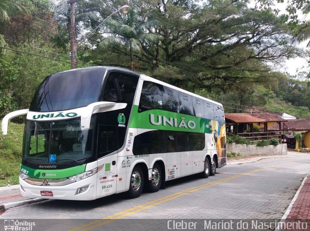 Empresa União de Transportes 4187 na cidade de Santo Amaro da Imperatriz, Santa Catarina, Brasil, por Cleber  Mariot do Nascimento. ID da foto: 5404824.