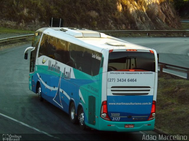 Marlim Azul Turismo 2127 na cidade de Belo Horizonte, Minas Gerais, Brasil, por Adão Raimundo Marcelino. ID da foto: 5407100.