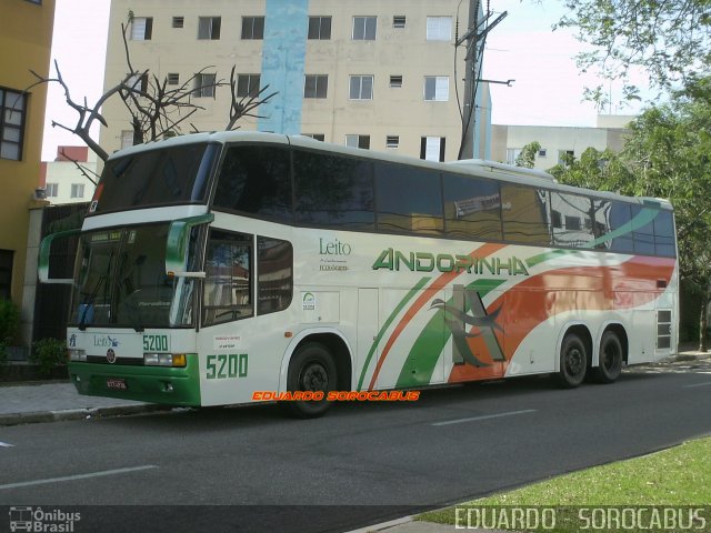 Empresa de Transportes Andorinha 5200 na cidade de Sorocaba, São Paulo, Brasil, por EDUARDO - SOROCABUS. ID da foto: 5406334.