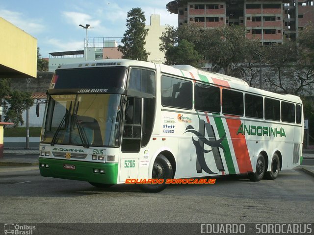 Empresa de Transportes Andorinha 5206 na cidade de Sorocaba, São Paulo, Brasil, por EDUARDO - SOROCABUS. ID da foto: 5406354.