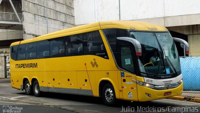 Viação Itapemirim 60781 na cidade de Campinas, São Paulo, Brasil, por Julio Medeiros. ID da foto: 5464077.