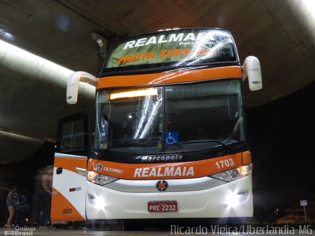 RealMaia Turismo e Cargas 1703 na cidade de Uberlândia, Minas Gerais, Brasil, por Ricardo Vieira. ID da foto: 5462852.