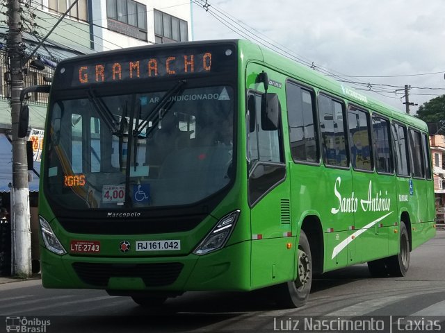 Transportes Santo Antônio RJ 161.042 na cidade de Duque de Caxias, Rio de Janeiro, Brasil, por Luiz Felipe  de Mendonça Nascimento. ID da foto: 5463536.