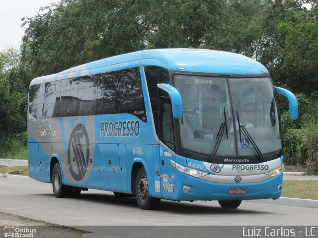Auto Viação Progresso 6490 na cidade de Recife, Pernambuco, Brasil, por Luiz Carlos de Santana. Número da foto: #5463841.