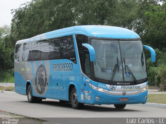 Auto Viação Progresso 6490 na cidade de Recife, Pernambuco, Brasil, por Luiz Carlos de Santana. ID da foto: 5463841.