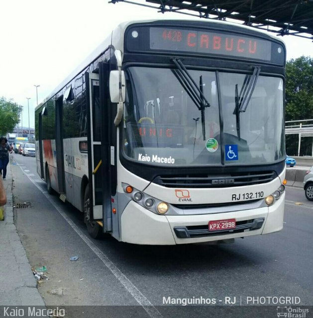 Evanil Transportes e Turismo RJ 132.110 na cidade de Rio de Janeiro, Rio de Janeiro, Brasil, por Kaio de Macedo. Número da foto: #5485971.