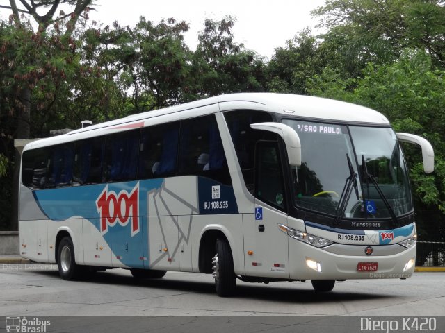 Auto Viação 1001 Rj 108.235 na cidade de São Paulo, São Paulo, Brasil, por Diego K420 . ID da foto: 5485542.