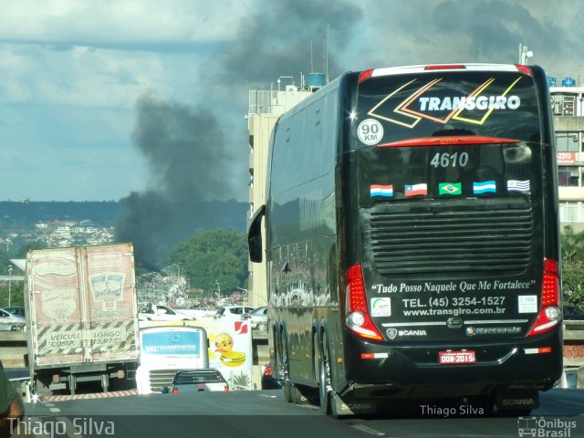 Transgiro Turismo 4610 na cidade de Brasília, Distrito Federal, Brasil, por Thiago Silva . ID da foto: 5486522.