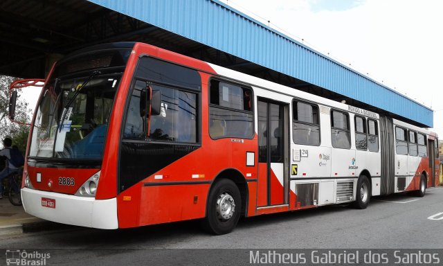 Itajaí Transportes Coletivos 2883 na cidade de Campinas, São Paulo, Brasil, por Matheus Gabriel dos Santos. ID da foto: 5488696.