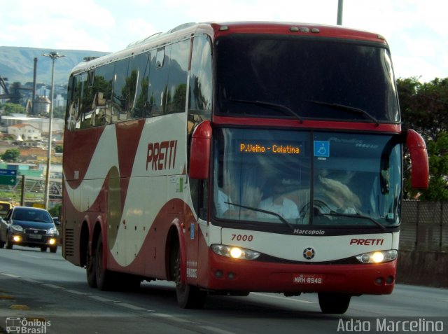 Viação Pretti 7000 na cidade de Belo Horizonte, Minas Gerais, Brasil, por Adão Raimundo Marcelino. Número da foto: #5492661.
