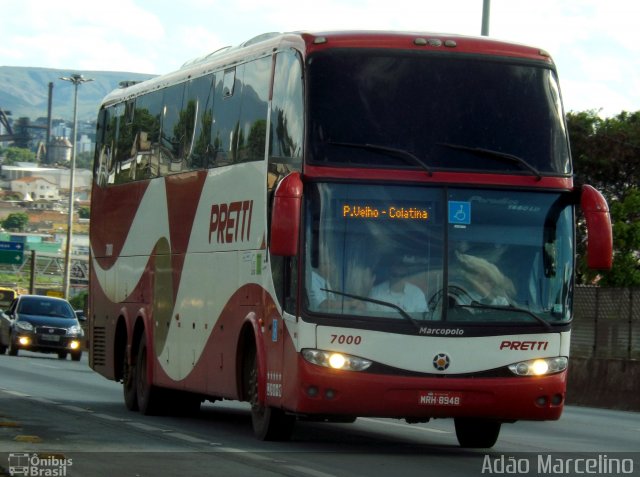 Viação Pretti 7000 na cidade de Belo Horizonte, Minas Gerais, Brasil, por Adão Raimundo Marcelino. ID da foto: 5492661.