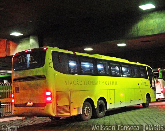 Viação Itapemirim 8707 na cidade de Belo Horizonte, Minas Gerais, Brasil, por Welisson  Oliveira. ID da foto: 5491630.