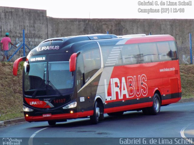 Lirabus 14107 na cidade de Campinas, São Paulo, Brasil, por Gabriel Giacomin de Lima. ID da foto: 5492288.