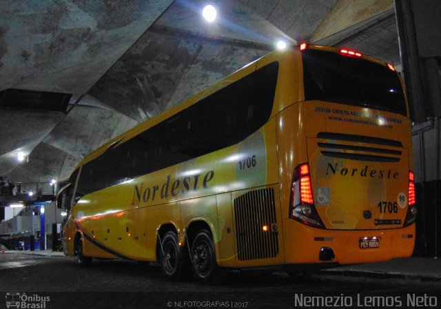 Viação Nordeste 1706 na cidade de Fortaleza, Ceará, Brasil, por Nemezio Lemos Neto. Número da foto: #5490049.