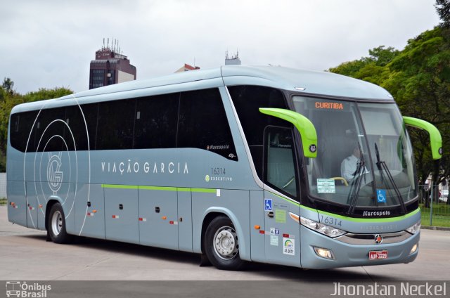 Viação Garcia 16314 na cidade de Curitiba, Paraná, Brasil, por Jhonatan Luis. Número da foto: #5491988.
