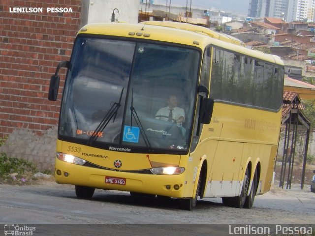 Viação Itapemirim 5533 na cidade de Caruaru, Pernambuco, Brasil, por Lenilson da Silva Pessoa. ID da foto: 5494781.