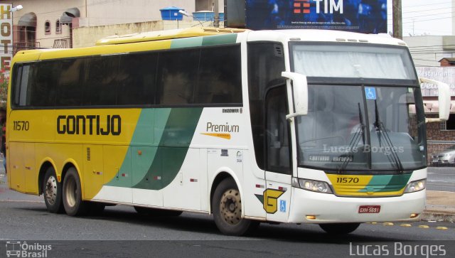 Empresa Gontijo de Transportes 11570 na cidade de Uberaba, Minas Gerais, Brasil, por Lucas Borges . ID da foto: 5496537.