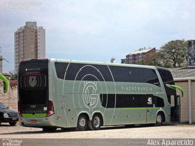 Viação Garcia 7187 na cidade de São José dos Campos, São Paulo, Brasil, por Alex Aparecido. ID da foto: 5496037.