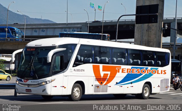 Viação Teresópolis RJ 203.074 na cidade de Rio de Janeiro, Rio de Janeiro, Brasil, por Cristiano Soares da Silva. Número da foto: #5498085.