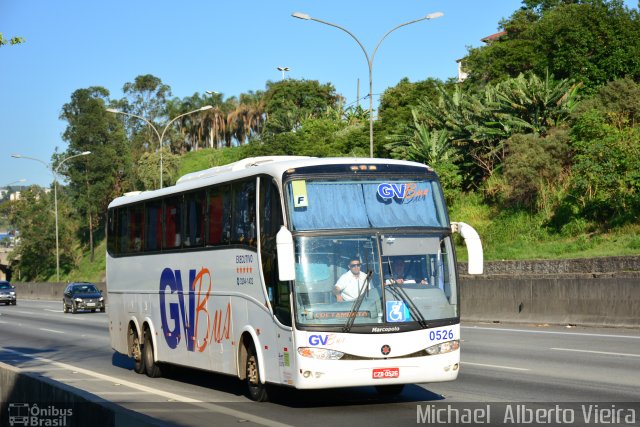 GV Bus Transportes e Turismo 0526 na cidade de Barueri, São Paulo, Brasil, por Michael  Alberto Vieira. Número da foto: #5497940.
