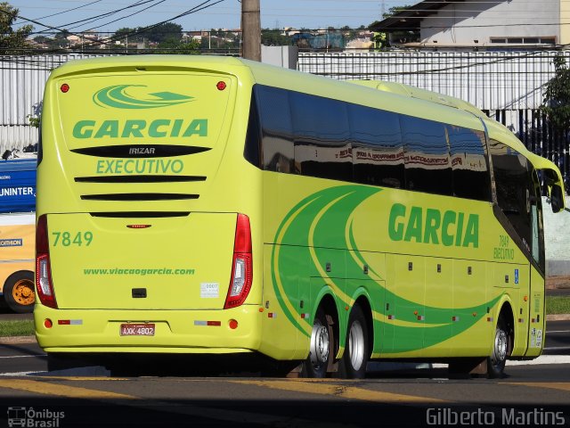 Viação Garcia 7849 na cidade de Londrina, Paraná, Brasil, por Gilberto Martins. ID da foto: 5499575.